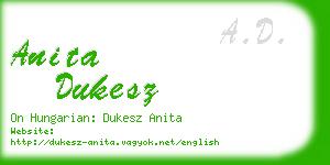 anita dukesz business card